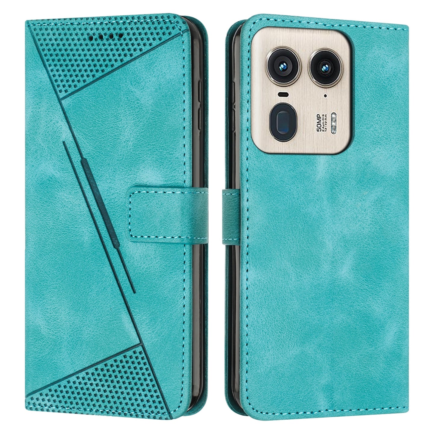 Motorola Moto X50 Ultra Dream Triangle Leather Wallet Phone Case with Lanyard, Card Slot, Cash Compartment, Foldable Kickstand, Shockproof PU TPU Protective Cover