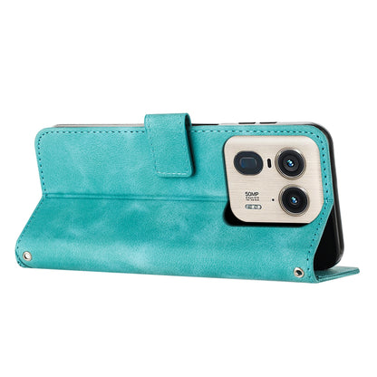 Motorola Moto X50 Ultra Dream Triangle Leather Wallet Phone Case with Lanyard, Card Slot, Cash Compartment, Foldable Kickstand, Shockproof PU TPU Protective Cover