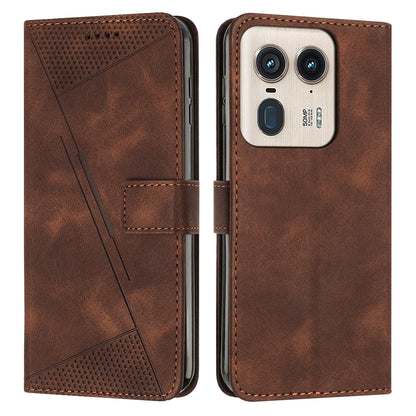 Motorola Moto X50 Ultra Dream Triangle Leather Wallet Phone Case with Lanyard, Card Slot, Cash Compartment, Foldable Kickstand, Shockproof PU TPU Protective Cover