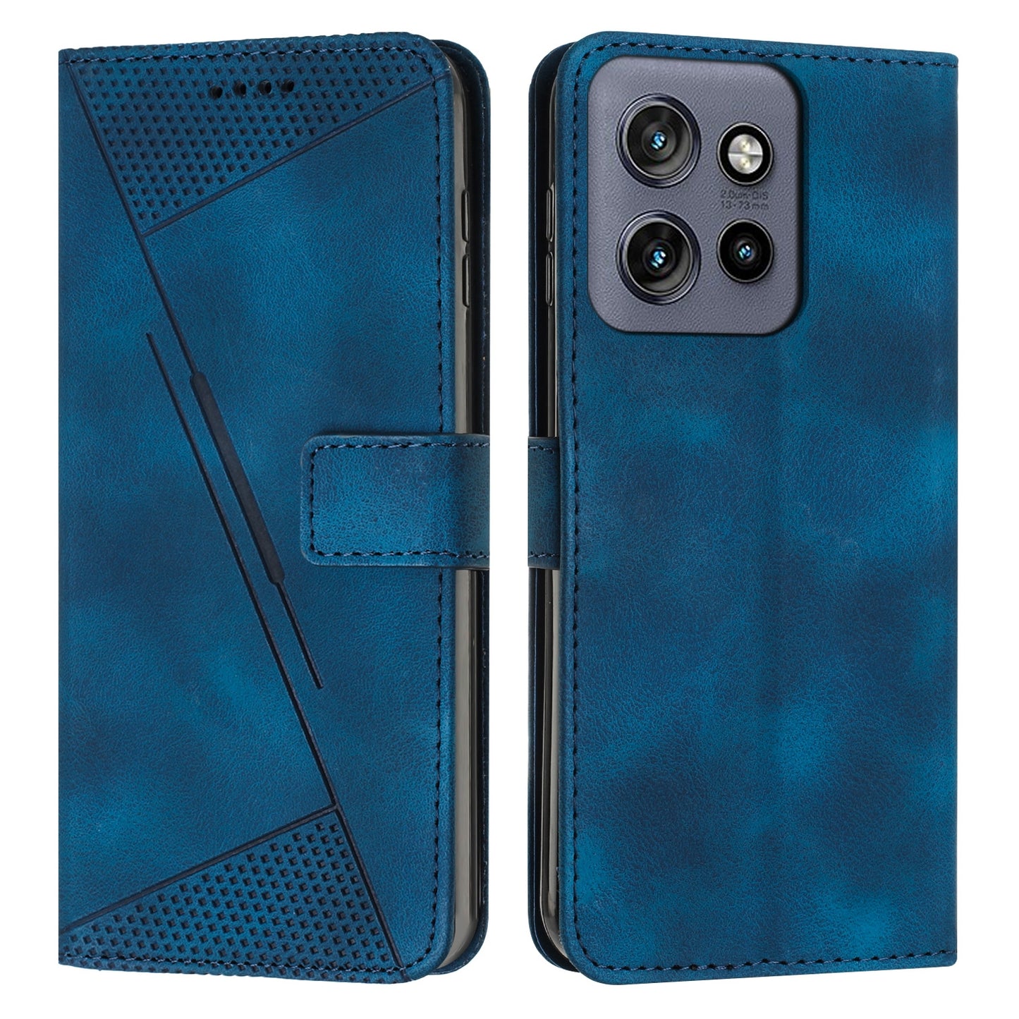 Motorola Edge 50 Neo Dream Triangle Leather Wallet Phone Case with Lanyard, Card Slot, Cash Compartment, Foldable Kickstand, Shockproof PU TPU Protective Cover