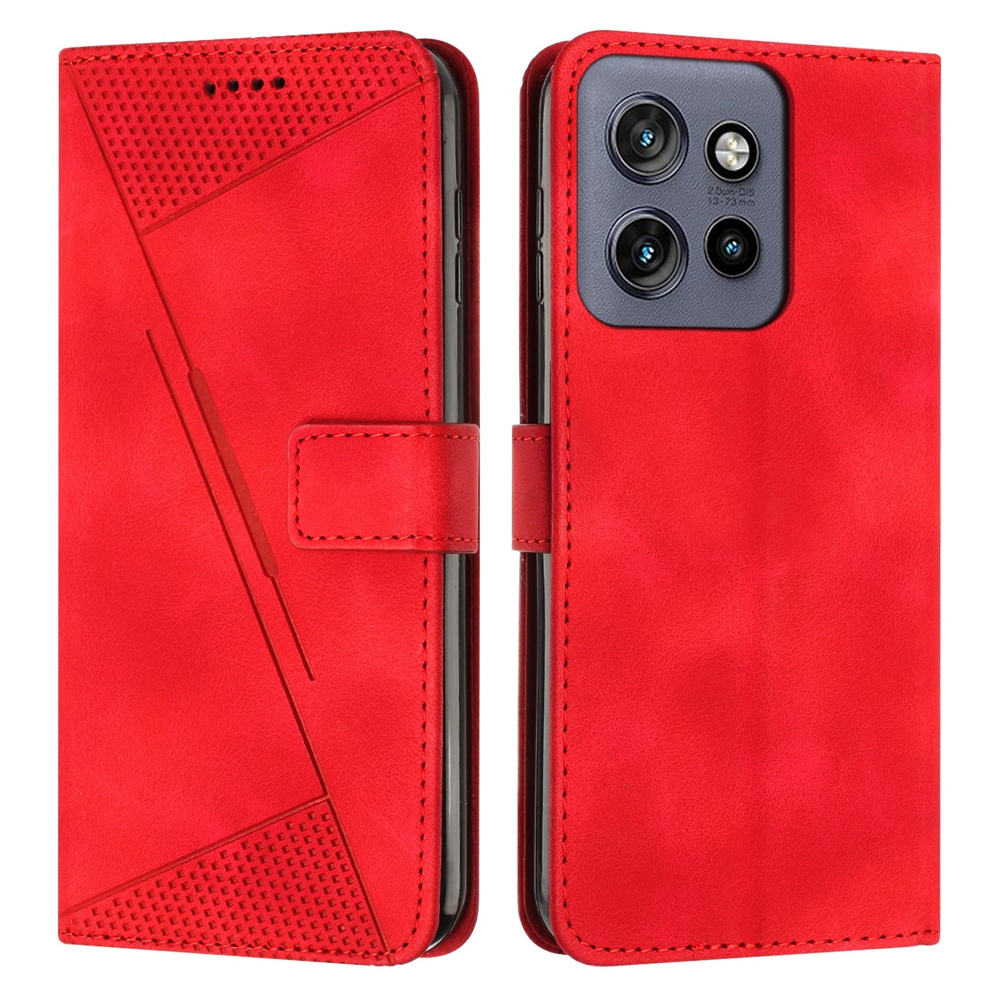 Motorola Edge 50 Neo Dream Triangle Leather Wallet Phone Case with Lanyard, Card Slot, Cash Compartment, Foldable Kickstand, Shockproof PU TPU Protective Cover