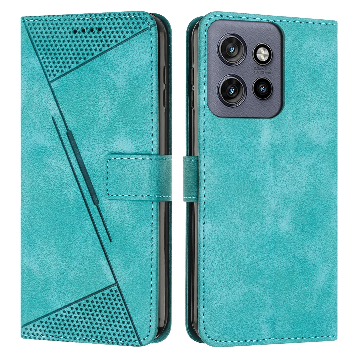 Motorola Edge 50 Neo Dream Triangle Leather Wallet Phone Case with Lanyard, Card Slot, Cash Compartment, Foldable Kickstand, Shockproof PU TPU Protective Cover