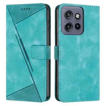 Motorola Edge 50 Neo Dream Triangle Leather Wallet Phone Case with Lanyard, Card Slot, Cash Compartment, Foldable Kickstand, Shockproof PU TPU Protective Cover