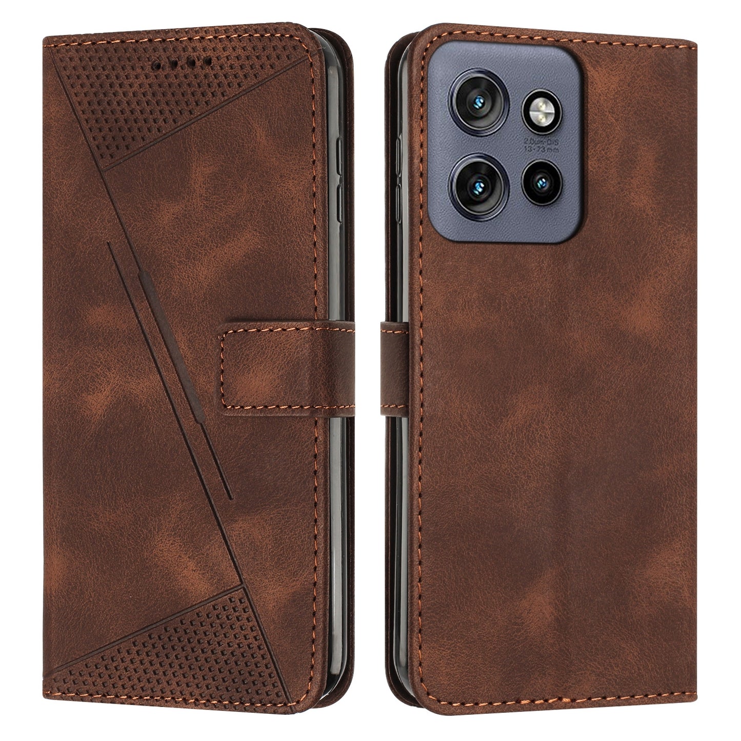 Motorola Edge 50 Neo Dream Triangle Leather Wallet Phone Case with Lanyard, Card Slot, Cash Compartment, Foldable Kickstand, Shockproof PU TPU Protective Cover