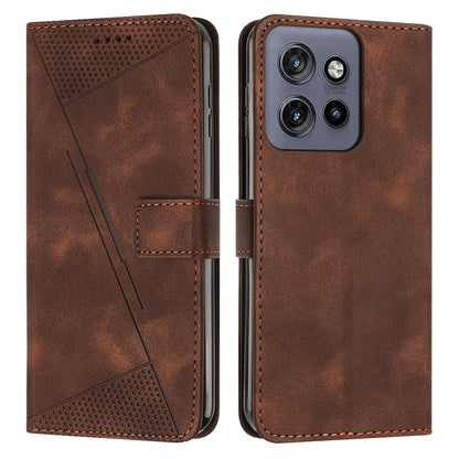Motorola Edge 50 Neo Dream Triangle Leather Wallet Phone Case with Lanyard, Card Slot, Cash Compartment, Foldable Kickstand, Shockproof PU TPU Protective Cover