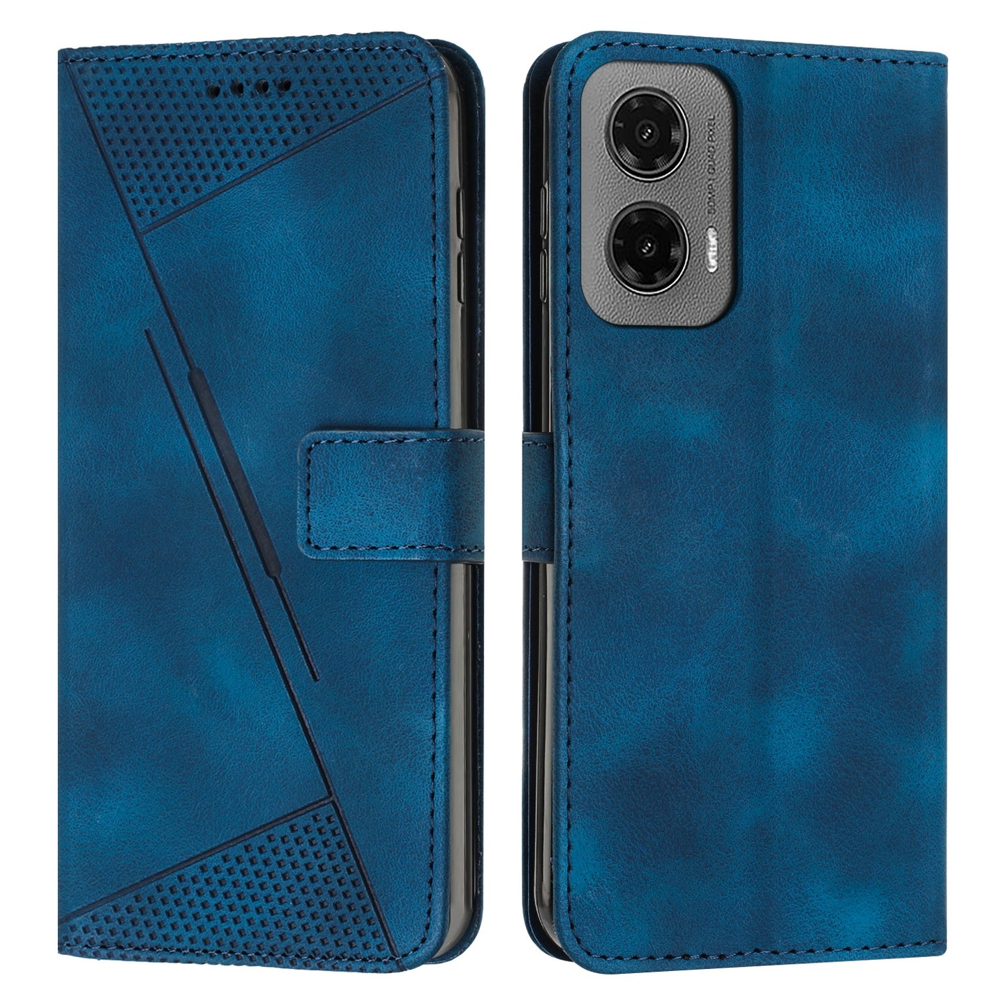 Motorola Moto G35 Dream Triangle Leather Wallet Phone Case with Lanyard, Card Slot, Cash Compartment, Foldable Kickstand, Shockproof PU TPU Protective Cover
