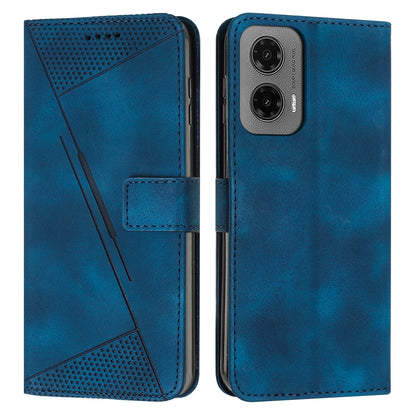 Motorola Moto G35 Dream Triangle Leather Wallet Phone Case with Lanyard, Card Slot, Cash Compartment, Foldable Kickstand, Shockproof PU TPU Protective Cover