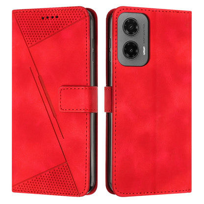 Motorola Moto G35 Dream Triangle Leather Wallet Phone Case with Lanyard, Card Slot, Cash Compartment, Foldable Kickstand, Shockproof PU TPU Protective Cover