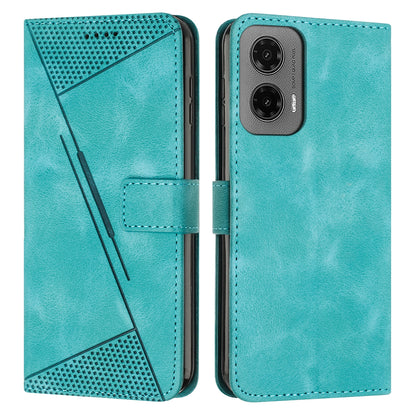 Motorola Moto G35 Dream Triangle Leather Wallet Phone Case with Lanyard, Card Slot, Cash Compartment, Foldable Kickstand, Shockproof PU TPU Protective Cover