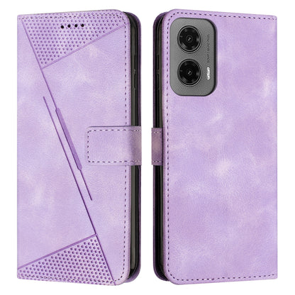 Motorola Moto G35 Dream Triangle Leather Wallet Phone Case with Lanyard, Card Slot, Cash Compartment, Foldable Kickstand, Shockproof PU TPU Protective Cover