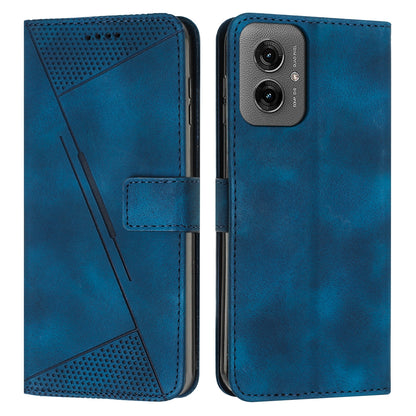 Motorola Moto G55 Dream Triangle Leather Wallet Phone Case with Lanyard, Card Slot, Cash Compartment, Foldable Kickstand, Shockproof PU TPU Protective Cover