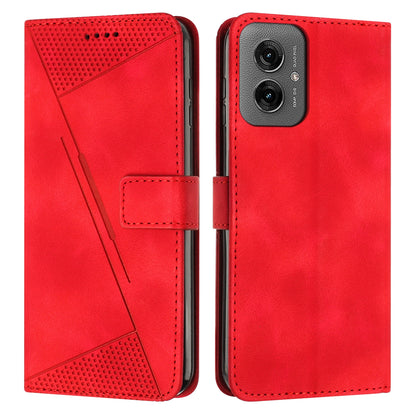 Motorola Moto G55 Dream Triangle Leather Wallet Phone Case with Lanyard, Card Slot, Cash Compartment, Foldable Kickstand, Shockproof PU TPU Protective Cover