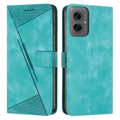 Motorola Moto G55 Dream Triangle Leather Wallet Phone Case with Lanyard, Card Slot, Cash Compartment, Foldable Kickstand, Shockproof PU TPU Protective Cover