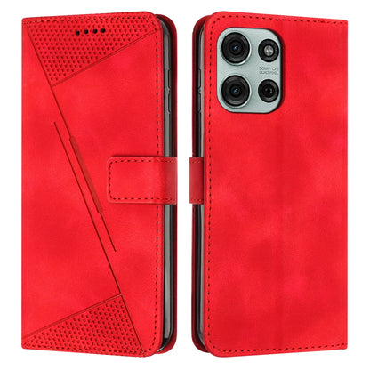 Motorola Moto G75 Dream Triangle Leather Wallet Phone Case with Lanyard, Card Slot, Cash Compartment, Foldable Kickstand, Shockproof PU TPU Protective Cover