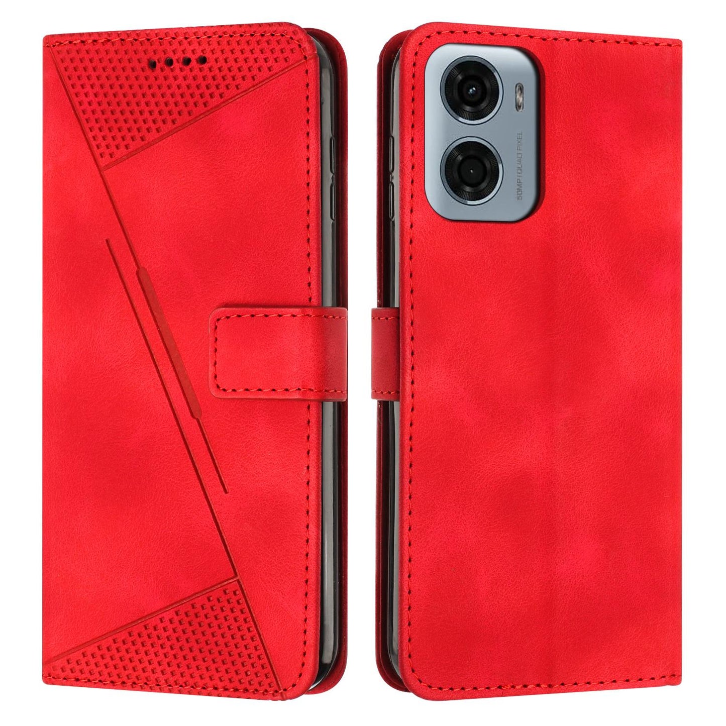 Motorola Moto G05 Dream Triangle Leather Wallet Phone Case with Lanyard, Card Slot, Cash Compartment, Foldable Kickstand, Shockproof PU TPU Protective Cover