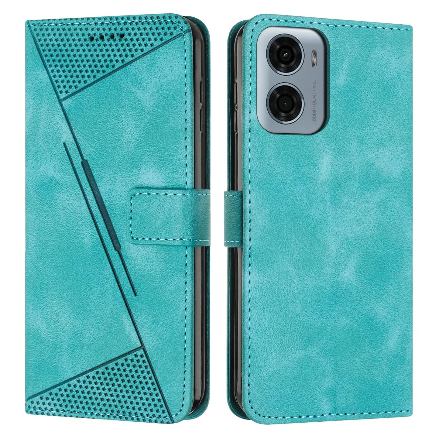Motorola Moto G05 Dream Triangle Leather Wallet Phone Case with Lanyard, Card Slot, Cash Compartment, Foldable Kickstand, Shockproof PU TPU Protective Cover