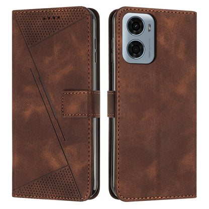Motorola Moto G05 Dream Triangle Leather Wallet Phone Case with Lanyard, Card Slot, Cash Compartment, Foldable Kickstand, Shockproof PU TPU Protective Cover