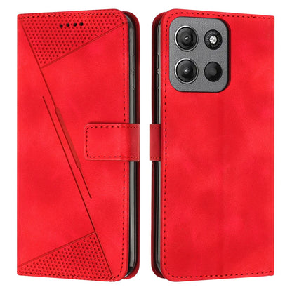 Motorola Moto G15 Dream Triangle Leather Wallet Phone Case with Lanyard, Card Slot, Cash Compartment, Foldable Kickstand, Shockproof PU TPU Protective Cover