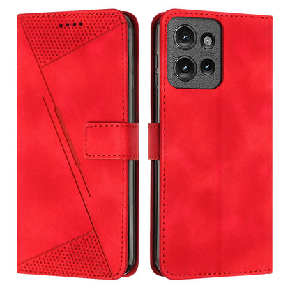Motorola Moto G 5G 2025 Dream Triangle Leather Wallet Phone Case with Lanyard, Card Slot, Cash Compartment, Foldable Kickstand, Shockproof PU TPU Protective Cover