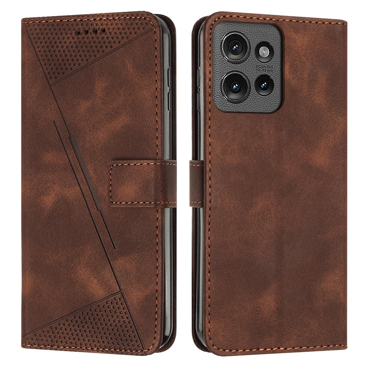 Motorola Moto G 5G 2025 Dream Triangle Leather Wallet Phone Case with Lanyard, Card Slot, Cash Compartment, Foldable Kickstand, Shockproof PU TPU Protective Cover
