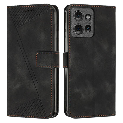 Motorola Moto G 5G 2025 Dream Triangle Leather Wallet Phone Case with Lanyard, Card Slot, Cash Compartment, Foldable Kickstand, Shockproof PU TPU Protective Cover