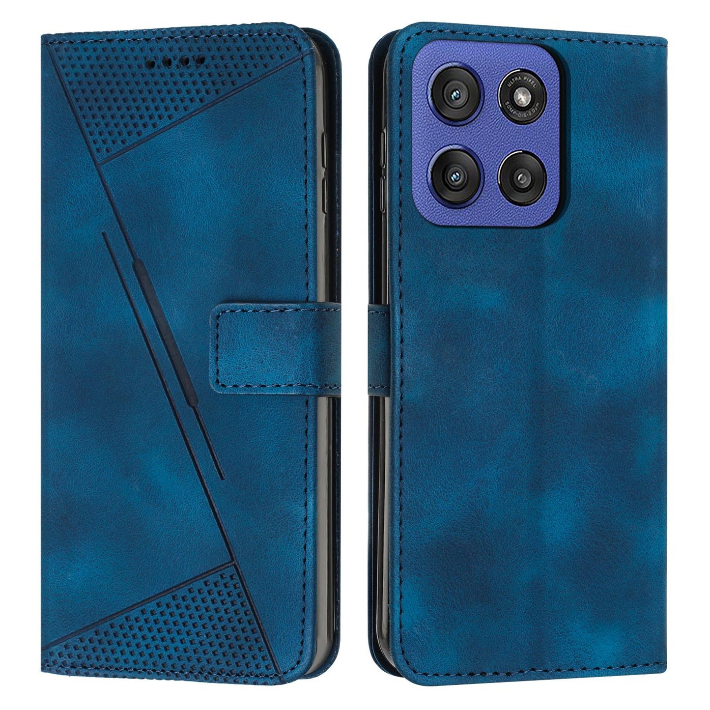 Motorola Edge 60 Fusion Dream Triangle Leather Wallet Phone Case with Lanyard, Card Slot, Cash Compartment, Foldable Kickstand, Shockproof PU TPU Protective Cover
