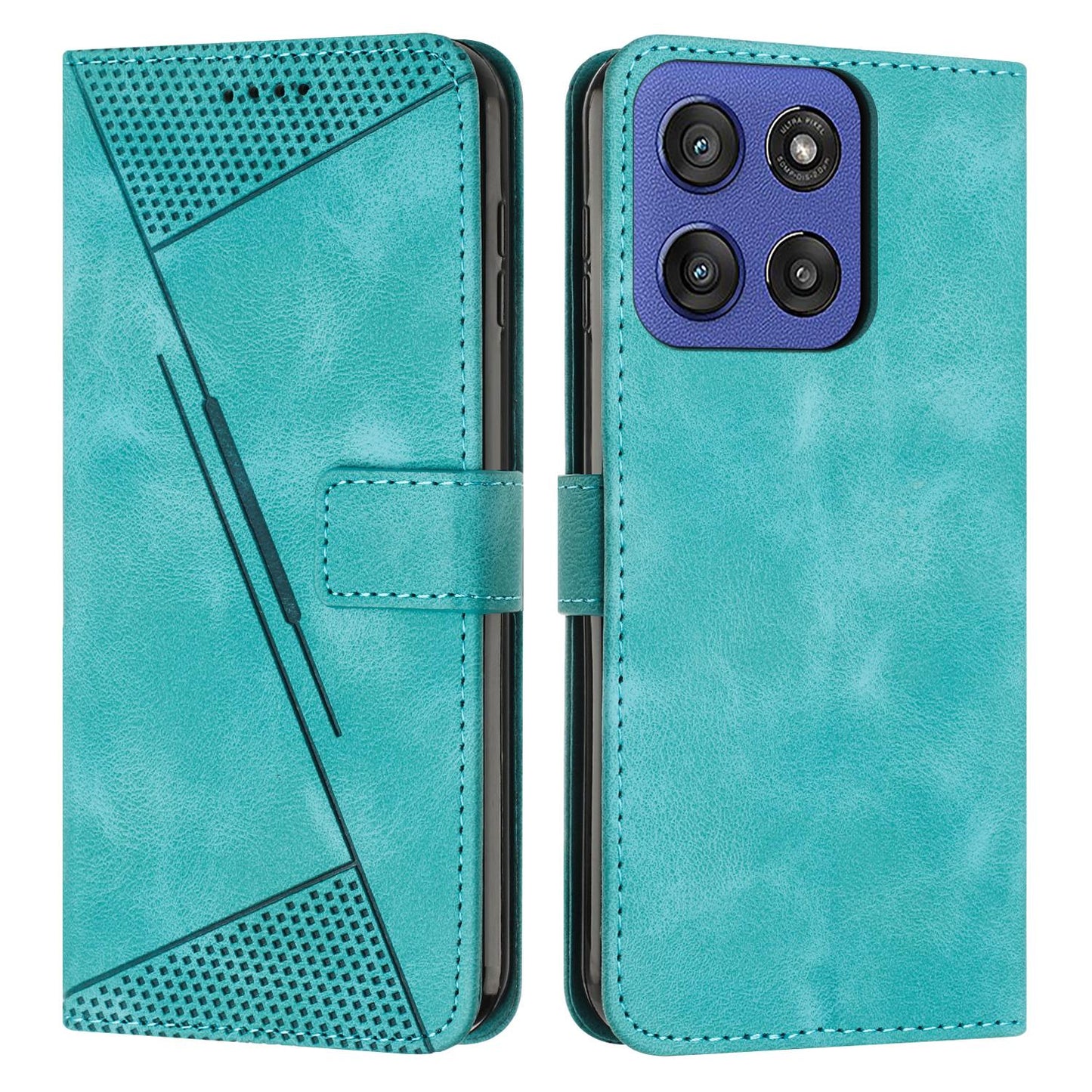 Motorola Edge 60 Fusion Dream Triangle Leather Wallet Phone Case with Lanyard, Card Slot, Cash Compartment, Foldable Kickstand, Shockproof PU TPU Protective Cover
