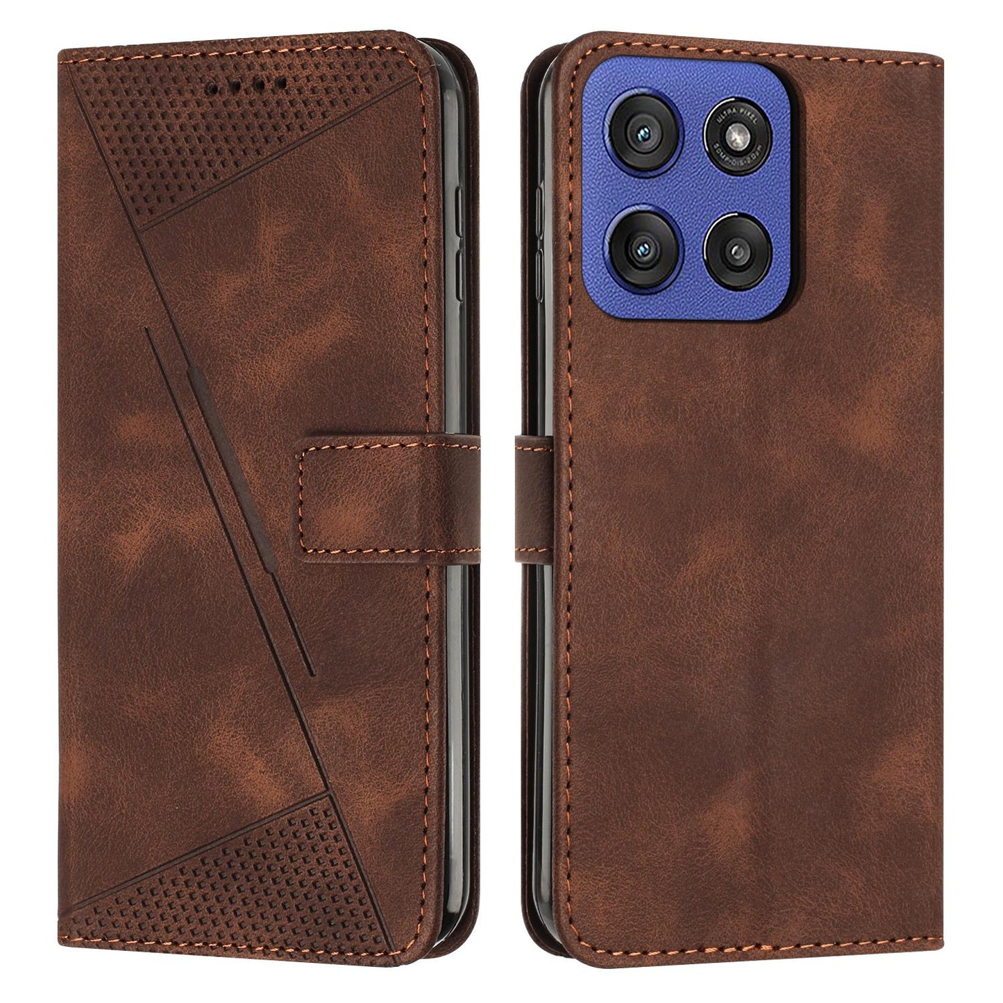 Motorola Edge 60 Fusion Dream Triangle Leather Wallet Phone Case with Lanyard, Card Slot, Cash Compartment, Foldable Kickstand, Shockproof PU TPU Protective Cover