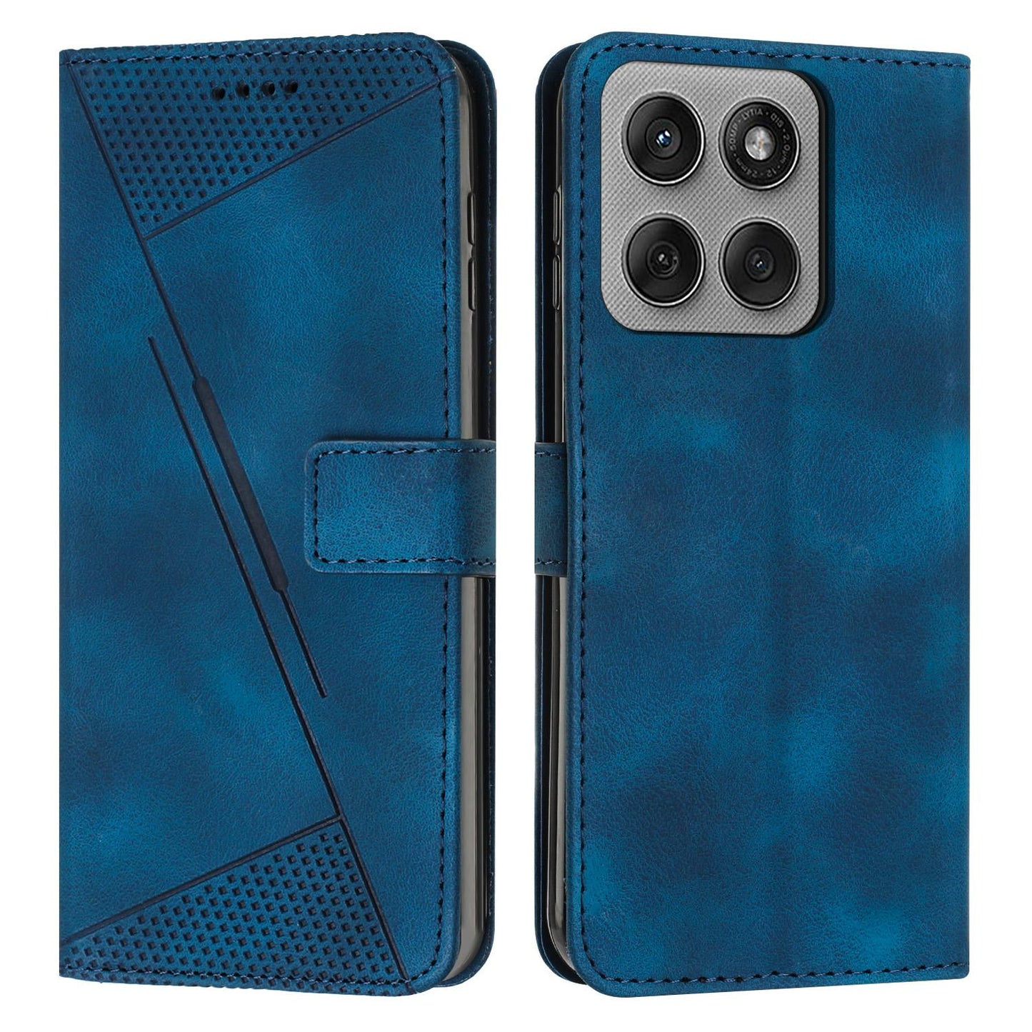 Motorola Edge 60 Pro Dream Triangle Leather Wallet Phone Case with Lanyard, Card Slot, Cash Compartment, Foldable Kickstand, Shockproof PU TPU Protective Cover