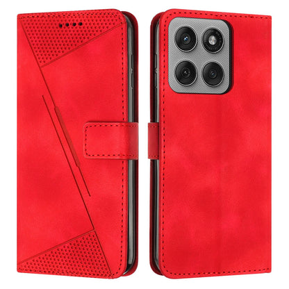 Motorola Edge 60 Pro Dream Triangle Leather Wallet Phone Case with Lanyard, Card Slot, Cash Compartment, Foldable Kickstand, Shockproof PU TPU Protective Cover