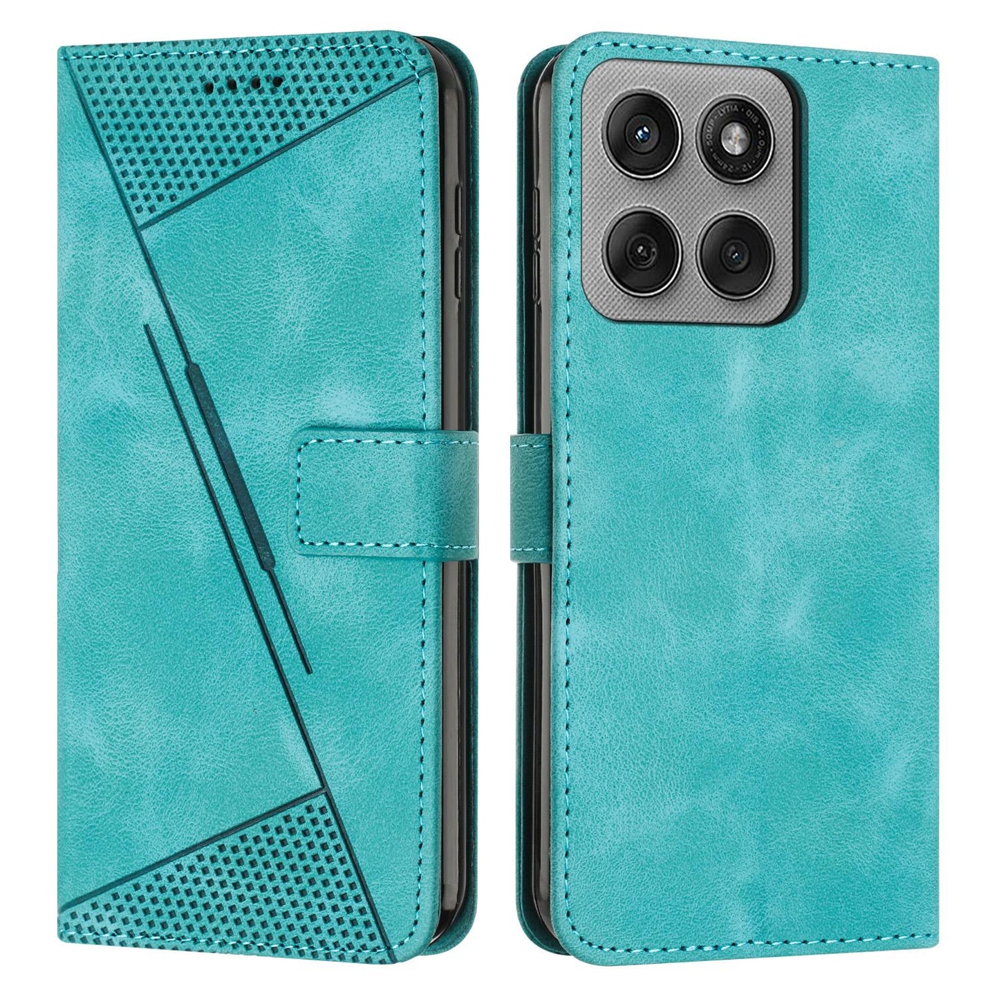 Motorola Edge 60 Pro Dream Triangle Leather Wallet Phone Case with Lanyard, Card Slot, Cash Compartment, Foldable Kickstand, Shockproof PU TPU Protective Cover