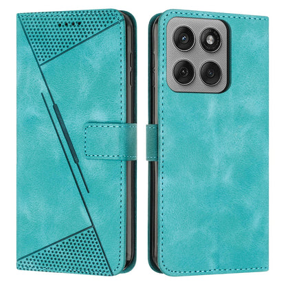 Motorola Edge 60 Pro Dream Triangle Leather Wallet Phone Case with Lanyard, Card Slot, Cash Compartment, Foldable Kickstand, Shockproof PU TPU Protective Cover