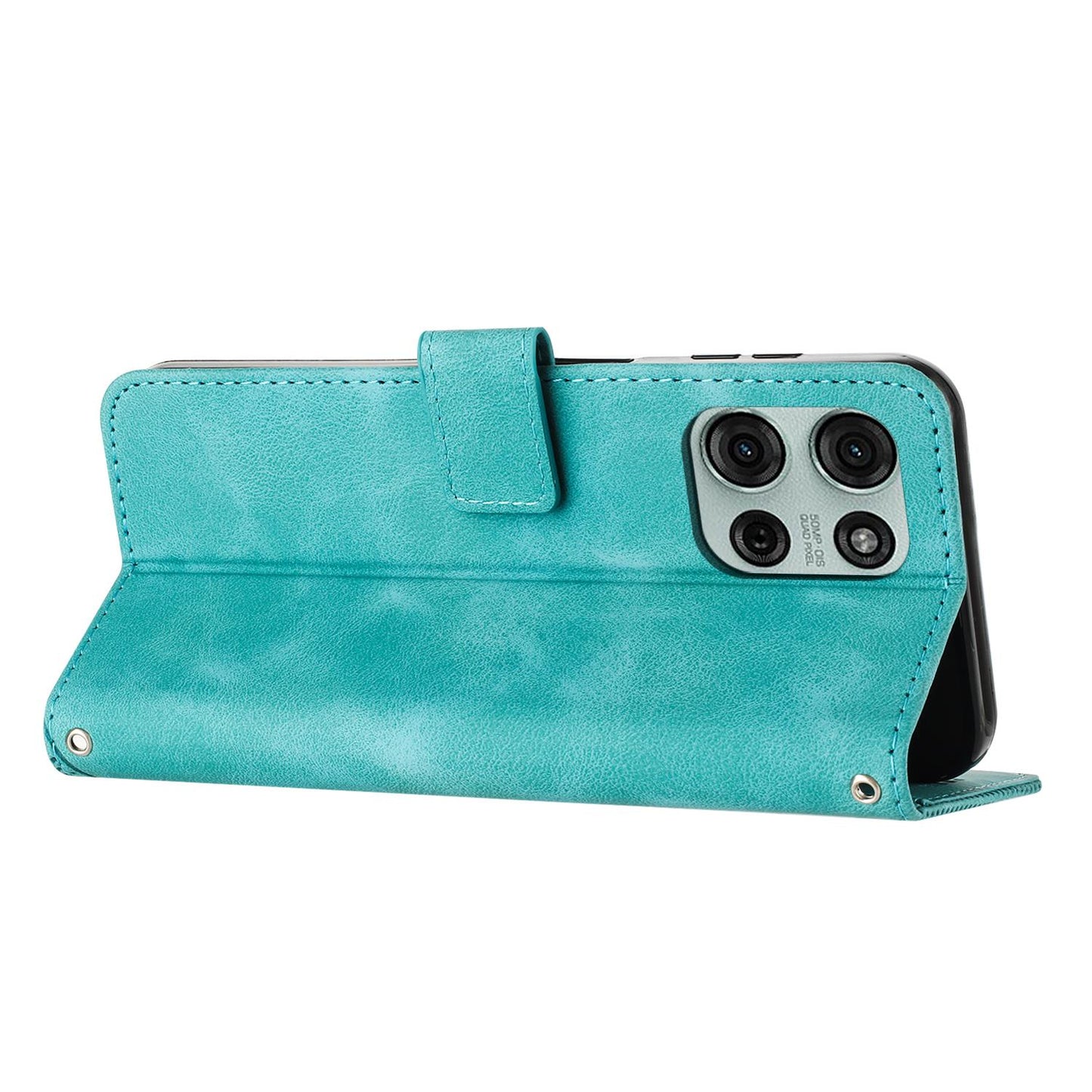 Motorola Moto G56 5G Dream Triangle Leather Wallet Phone Case with Lanyard, Card Slot, Cash Compartment, Foldable Kickstand, Shockproof PU TPU Protective Cover