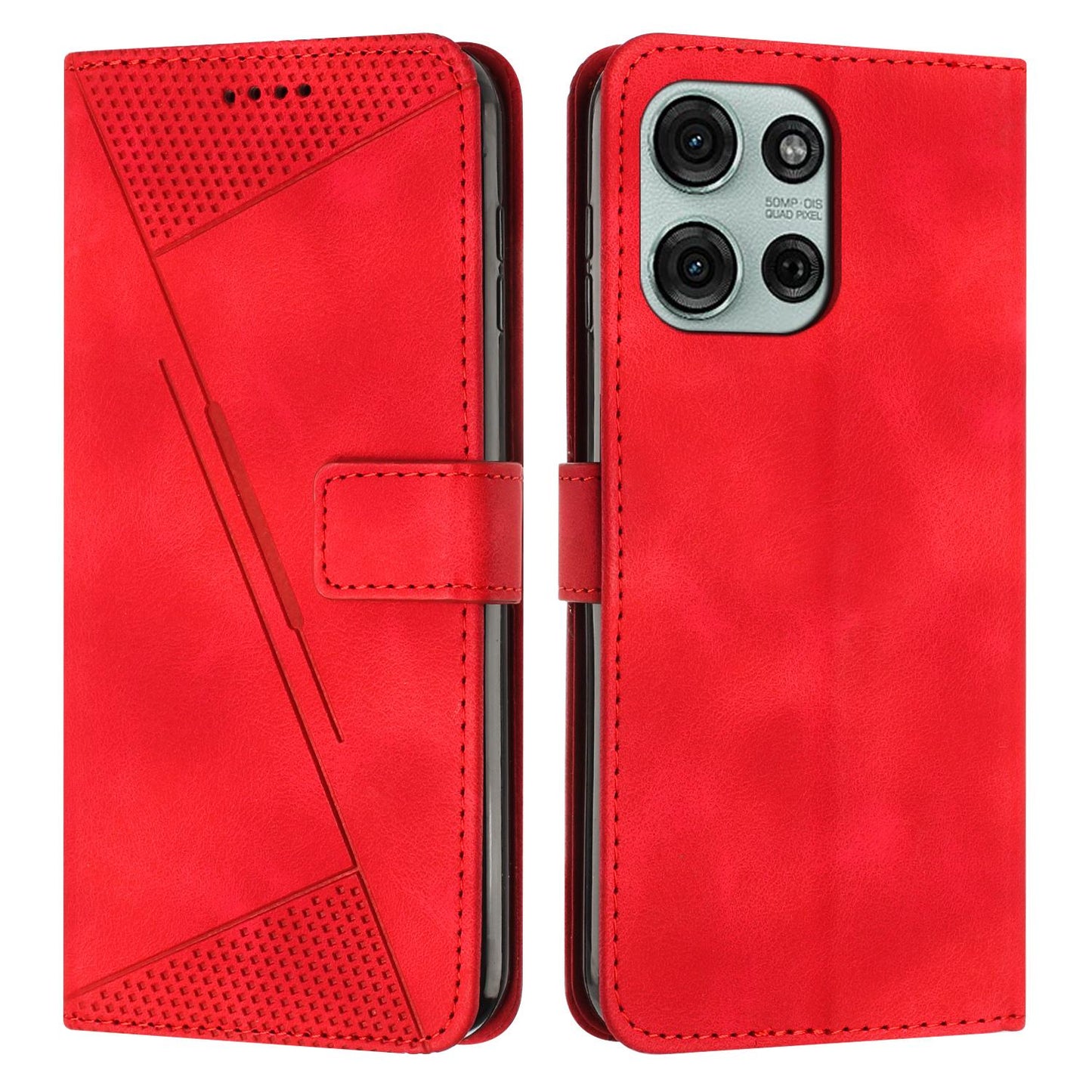 Motorola Moto G86 5G Dream Triangle Leather Wallet Phone Case with Lanyard, Card Slot, Cash Compartment, Foldable Kickstand, Shockproof PU TPU Protective Cover