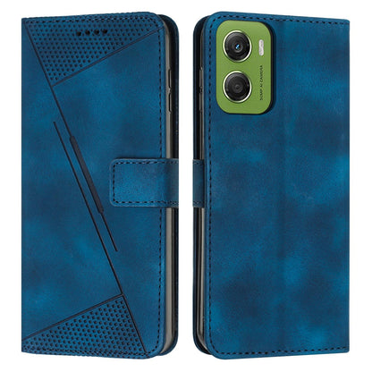 Motorola Moto G06 4G Dream Triangle Leather Wallet Phone Case with Lanyard, Card Slot, Cash Compartment, Foldable Kickstand, Shockproof PU TPU Protective Cover