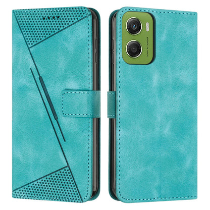 Motorola Moto G06 4G Dream Triangle Leather Wallet Phone Case with Lanyard, Card Slot, Cash Compartment, Foldable Kickstand, Shockproof PU TPU Protective Cover