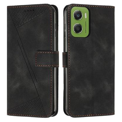 Motorola Moto G06 4G Dream Triangle Leather Wallet Phone Case with Lanyard, Card Slot, Cash Compartment, Foldable Kickstand, Shockproof PU TPU Protective Cover