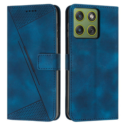 Motorola Edge 70 5G Dream Triangle Leather Wallet Phone Case with Lanyard, Card Slot, Cash Compartment, Foldable Kickstand, Shockproof PU TPU Protective Cover