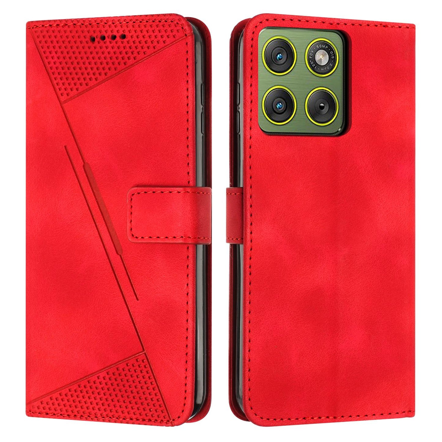 Motorola Edge 70 5G Dream Triangle Leather Wallet Phone Case with Lanyard, Card Slot, Cash Compartment, Foldable Kickstand, Shockproof PU TPU Protective Cover