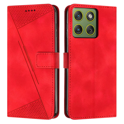 Motorola Edge 70 5G Dream Triangle Leather Wallet Phone Case with Lanyard, Card Slot, Cash Compartment, Foldable Kickstand, Shockproof PU TPU Protective Cover