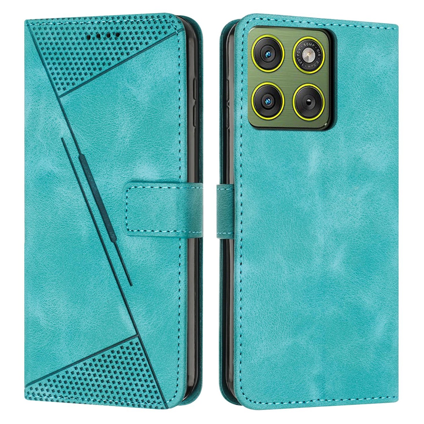 Motorola Edge 70 5G Dream Triangle Leather Wallet Phone Case with Lanyard, Card Slot, Cash Compartment, Foldable Kickstand, Shockproof PU TPU Protective Cover