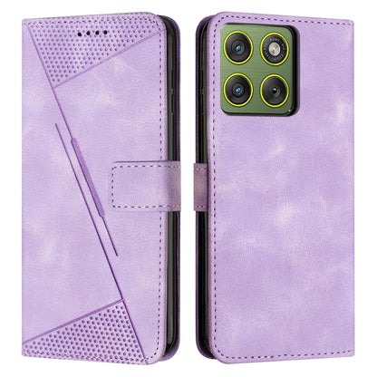 Motorola Edge 70 5G Dream Triangle Leather Wallet Phone Case with Lanyard, Card Slot, Cash Compartment, Foldable Kickstand, Shockproof PU TPU Protective Cover