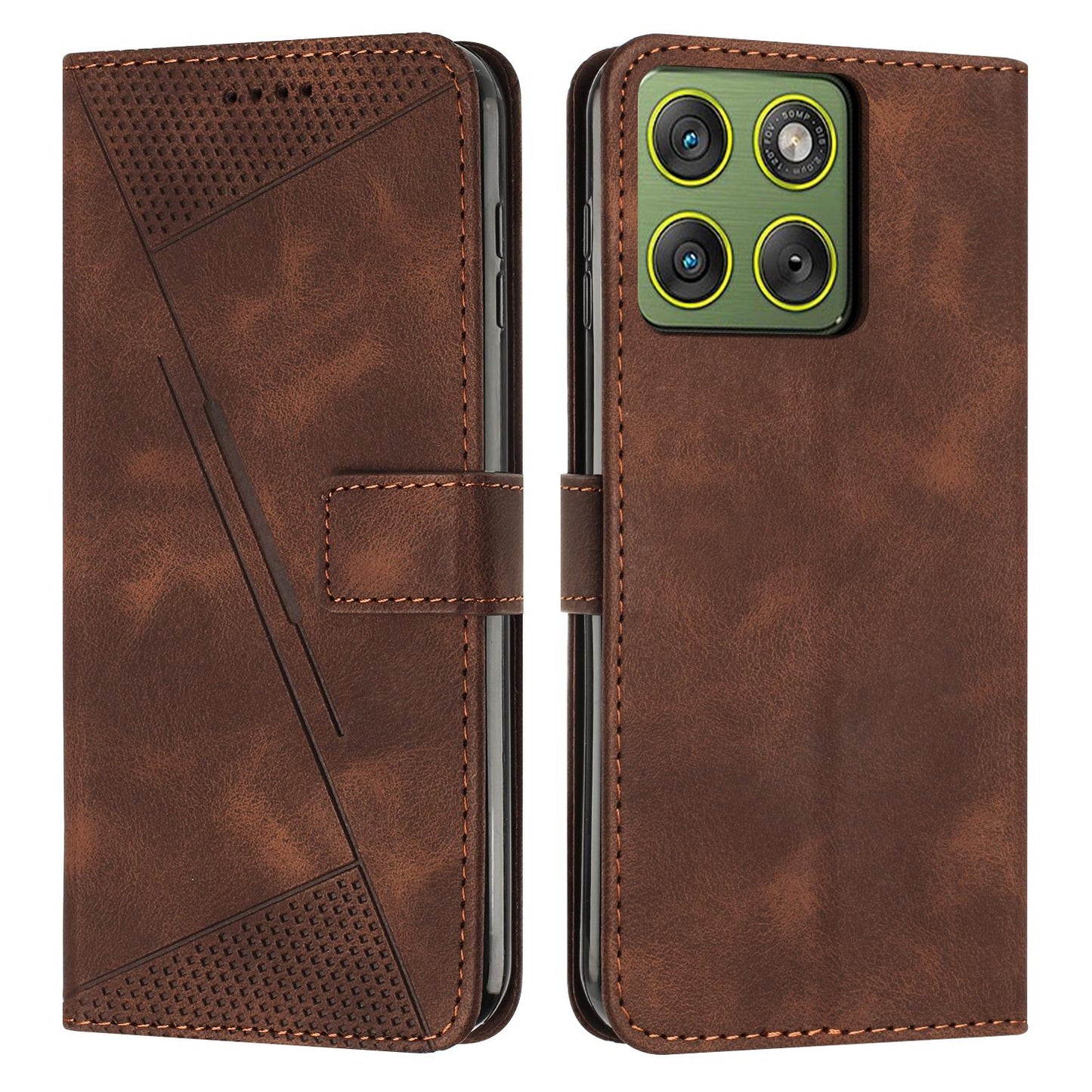 Motorola Edge 70 5G Dream Triangle Leather Wallet Phone Case with Lanyard, Card Slot, Cash Compartment, Foldable Kickstand, Shockproof PU TPU Protective Cover