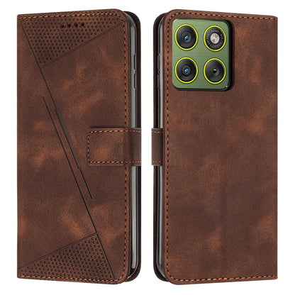Motorola Edge 70 5G Dream Triangle Leather Wallet Phone Case with Lanyard, Card Slot, Cash Compartment, Foldable Kickstand, Shockproof PU TPU Protective Cover