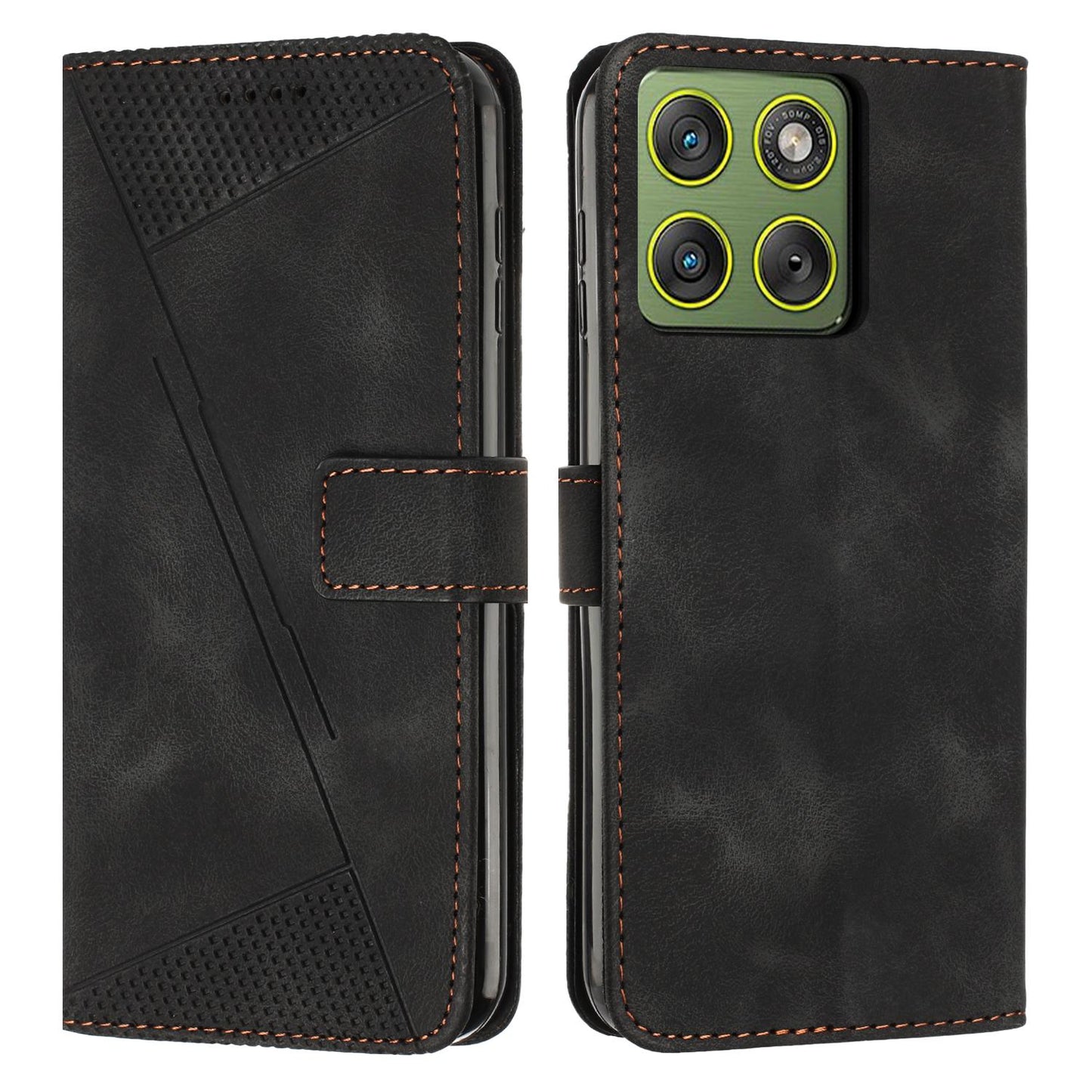 Motorola Edge 70 5G Dream Triangle Leather Wallet Phone Case with Lanyard, Card Slot, Cash Compartment, Foldable Kickstand, Shockproof PU TPU Protective Cover