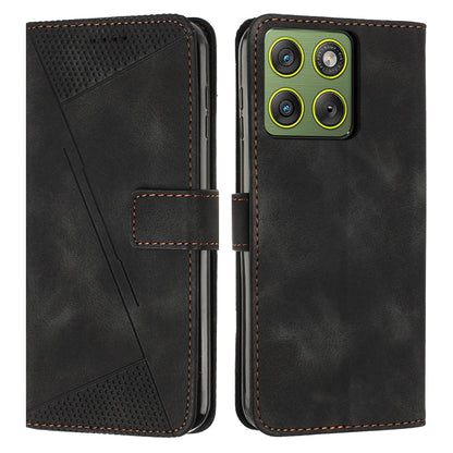 Motorola Edge 70 5G Dream Triangle Leather Wallet Phone Case with Lanyard, Card Slot, Cash Compartment, Foldable Kickstand, Shockproof PU TPU Protective Cover
