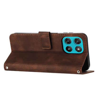 Motorola Moto G57 Power Dream Triangle Leather Wallet Phone Case with Lanyard, Card Slot, Cash Compartment, Foldable Kickstand, Shockproof PU TPU Protective Cover