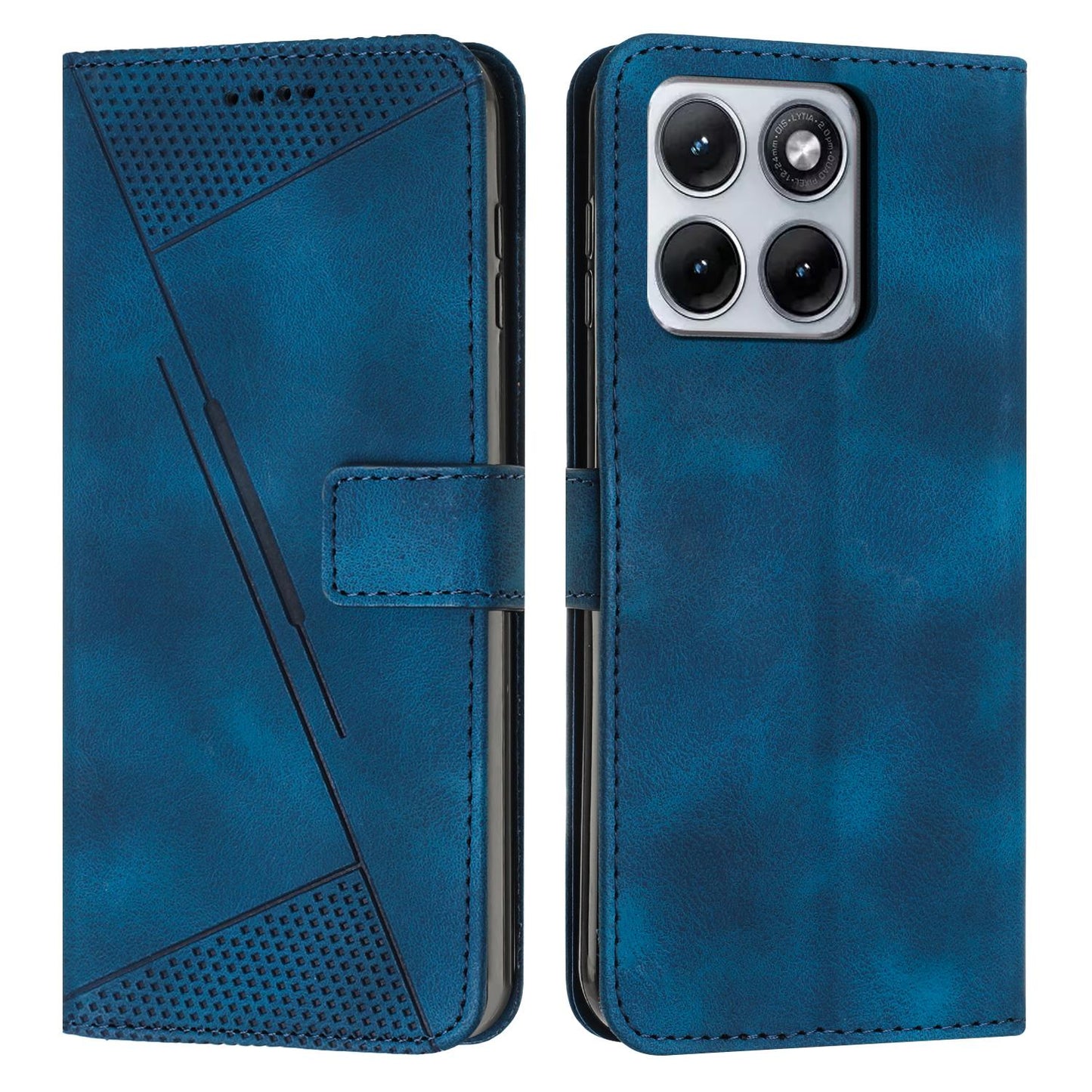 Motorola Edge 70 Fusion 5G Dream Triangle Leather Wallet Phone Case with Lanyard, Card Slot, Cash Compartment, Foldable Kickstand, Shockproof PU TPU Protective Cover