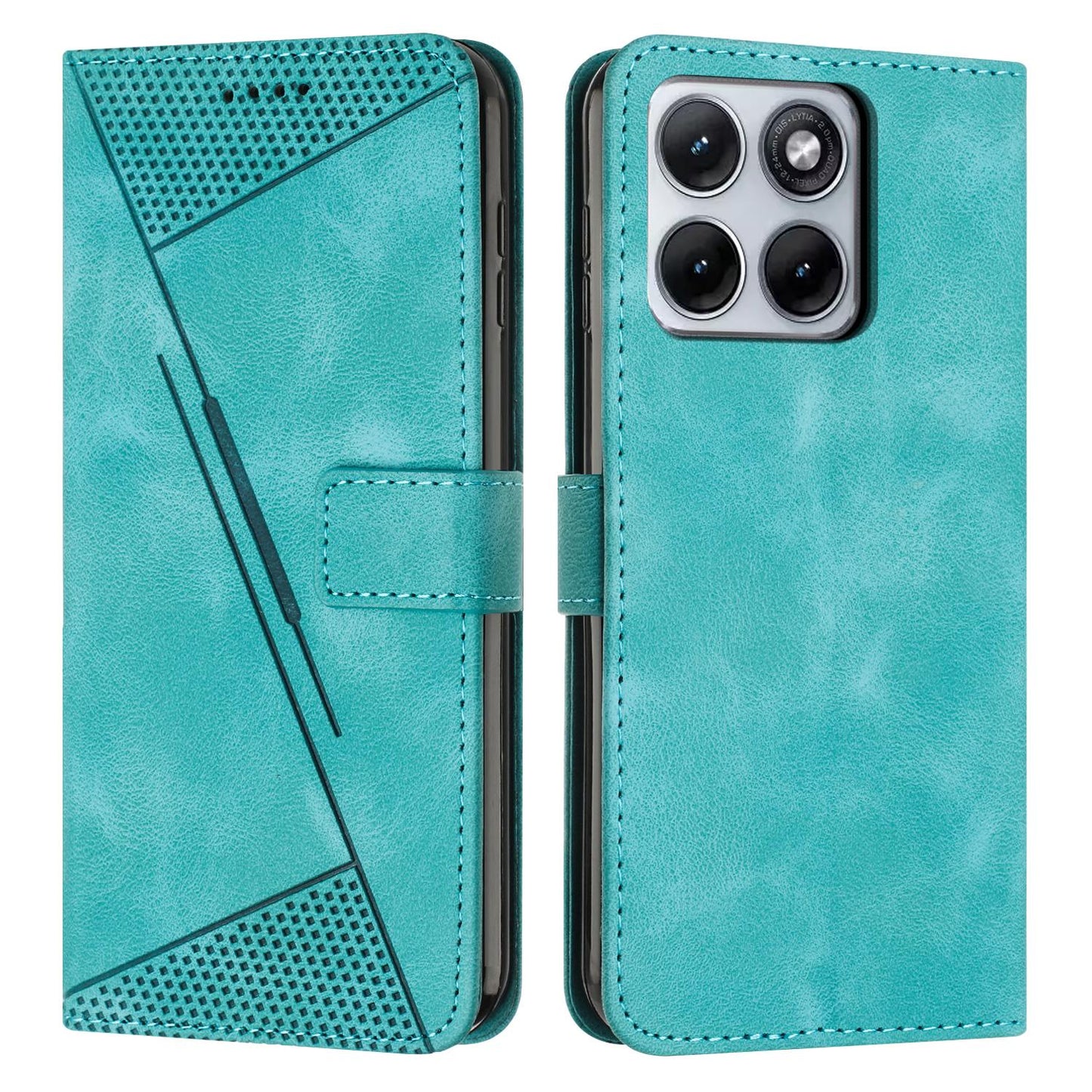 Motorola Edge 70 Fusion 5G Dream Triangle Leather Wallet Phone Case with Lanyard, Card Slot, Cash Compartment, Foldable Kickstand, Shockproof PU TPU Protective Cover