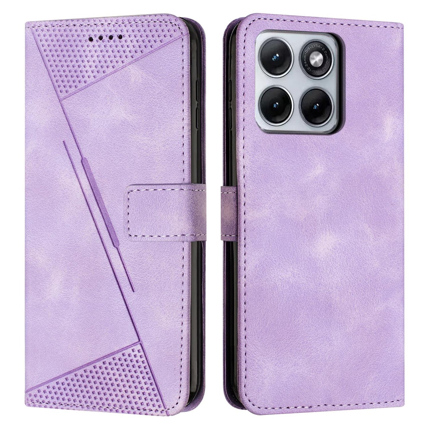 Motorola Edge 70 Fusion 5G Dream Triangle Leather Wallet Phone Case with Lanyard, Card Slot, Cash Compartment, Foldable Kickstand, Shockproof PU TPU Protective Cover